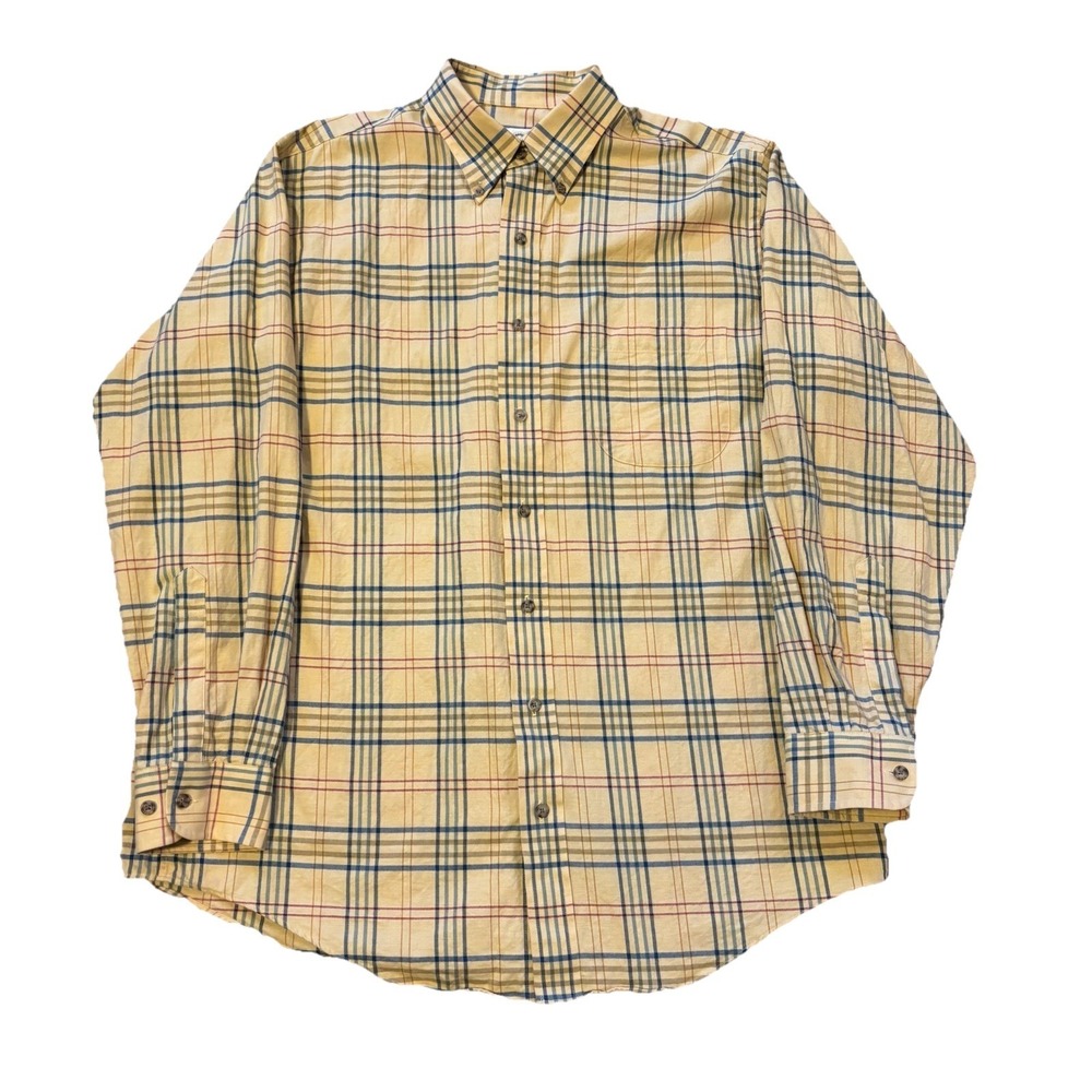 Vintage‎ Viyella Men's Large Long Sleeve Button Down Shirt Cotton/Wool Blend